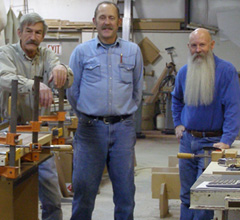 Larry Teager, Ted Kern, and Denny Fanning at the shop